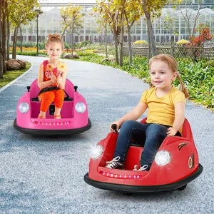 12V Kids Ride on Bumper Car with Remote Control and Music-Pink