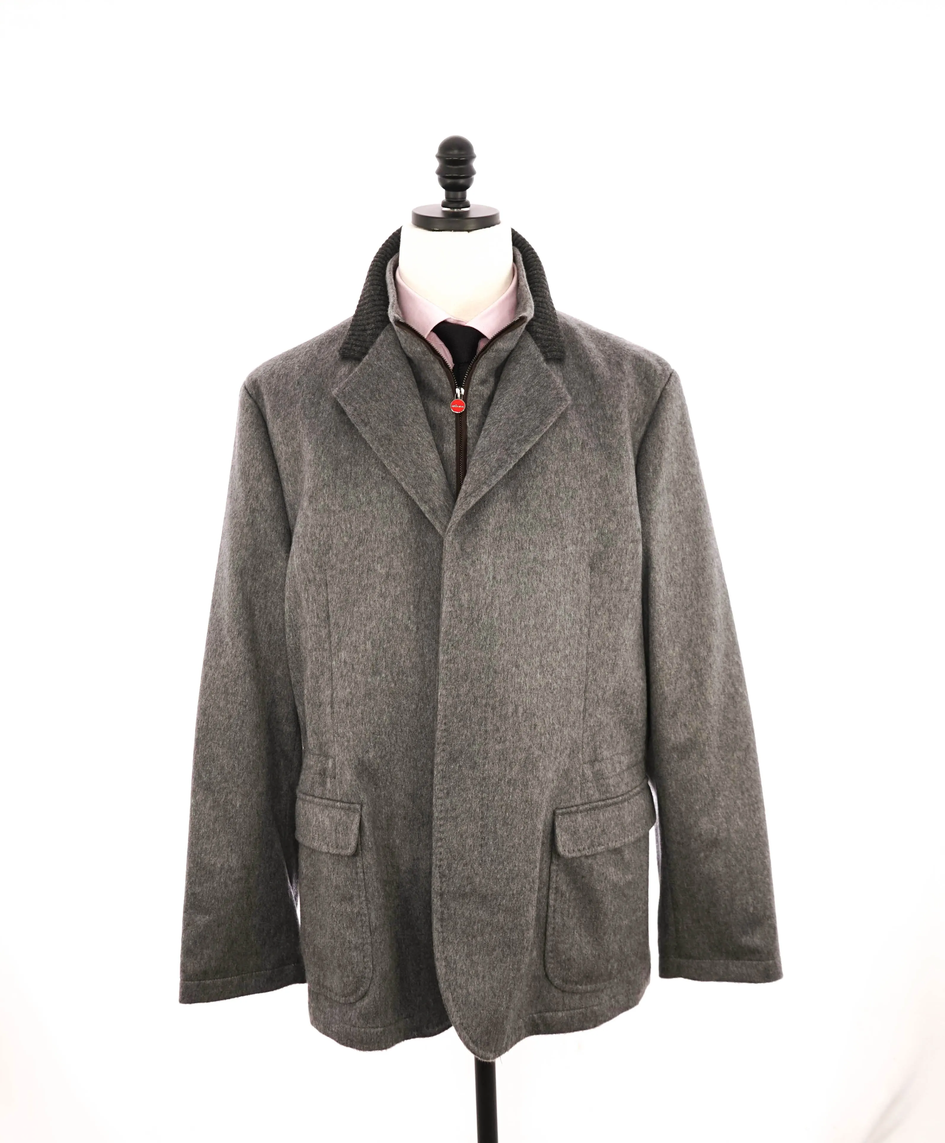 $14,545 KITON - *100% PURE CASHMERE* Gray Suede Jacket Top Coat - 48R