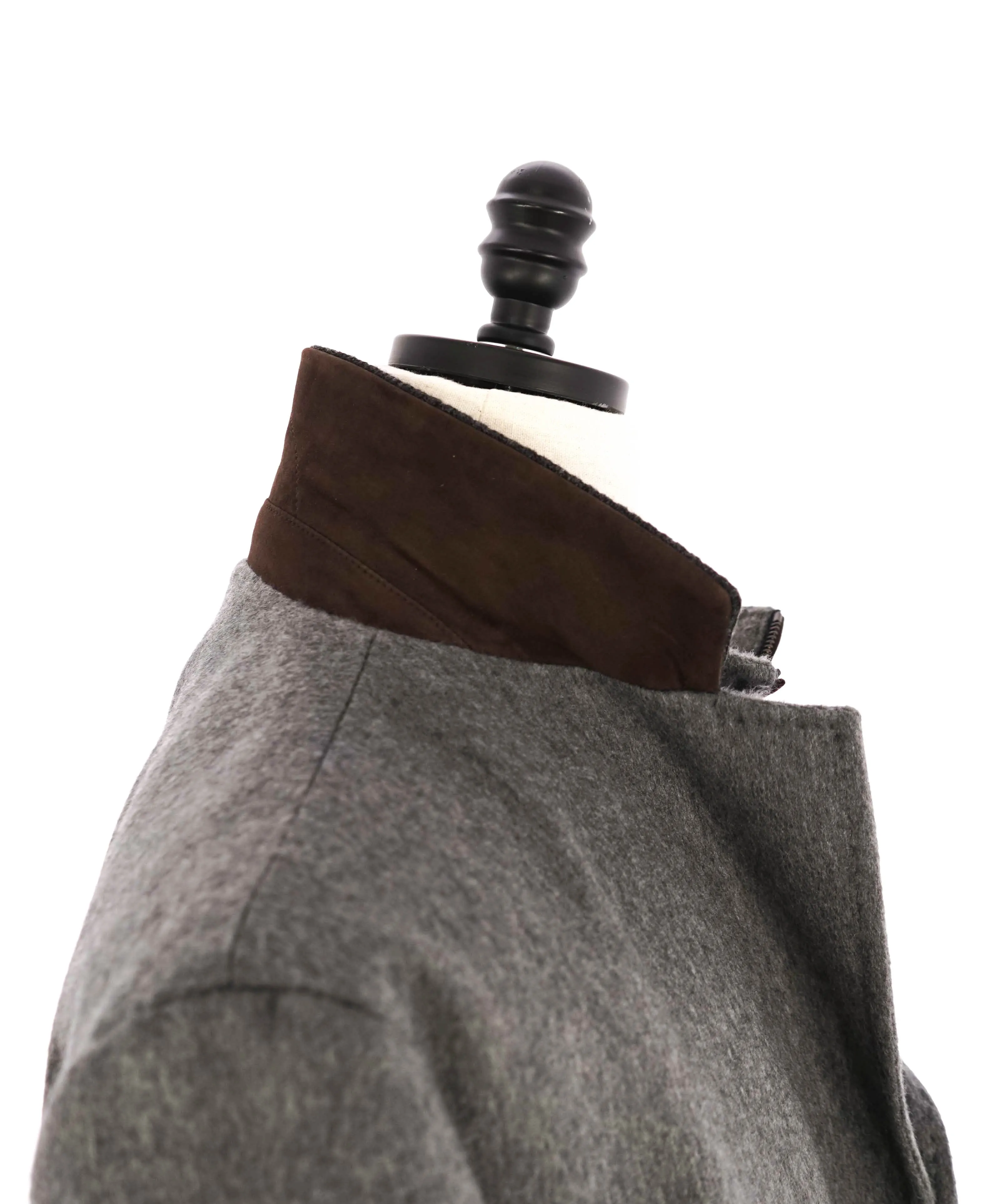 $14,545 KITON - *100% PURE CASHMERE* Gray Suede Jacket Top Coat - 48R