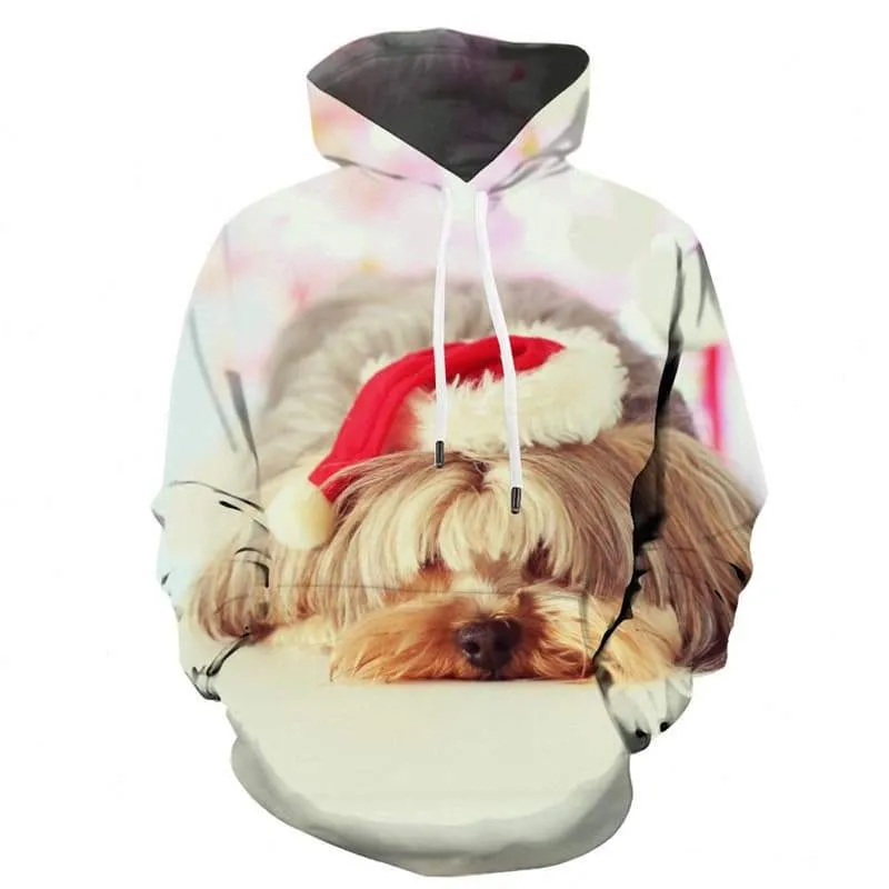 Animal Hoodie Men Dog Hoody Anime Christmas Sweatshirt Printed Party Hoodie Print