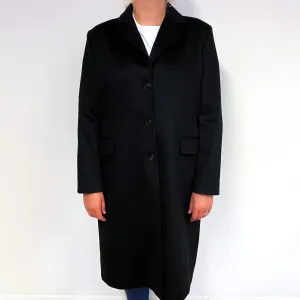 Black Cashmere Lined Coat UK Size 18 Large