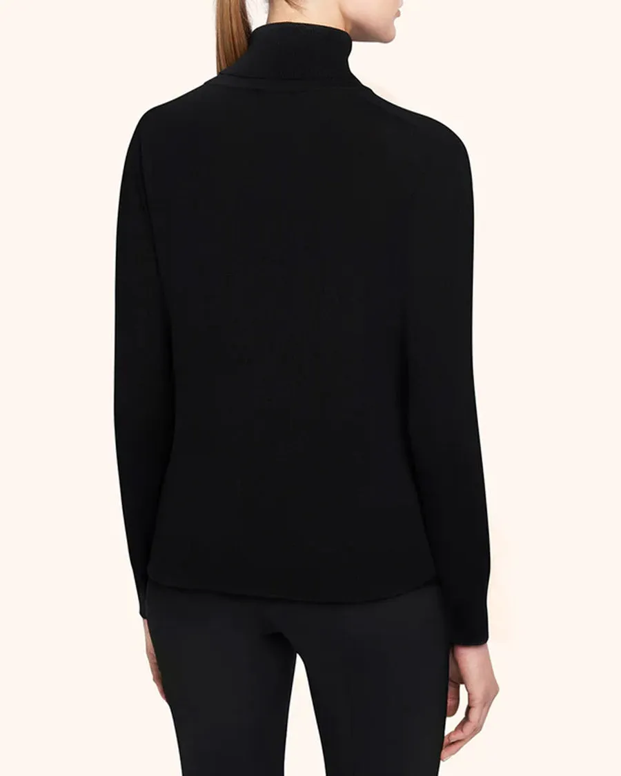 Black Knit Turtleneck Sweater