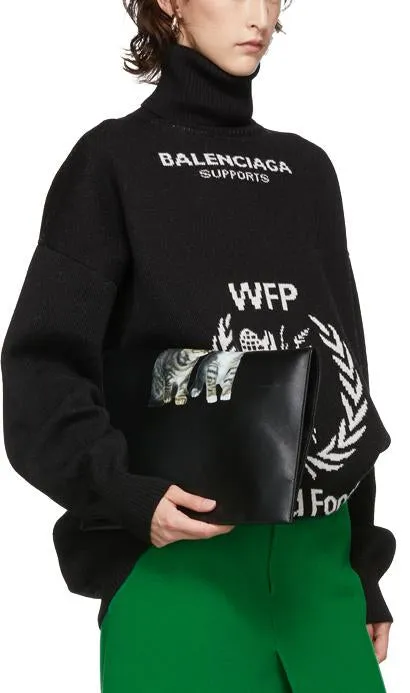 Black World Food Programme Turtleneck Sweater - Black or Navy Blue