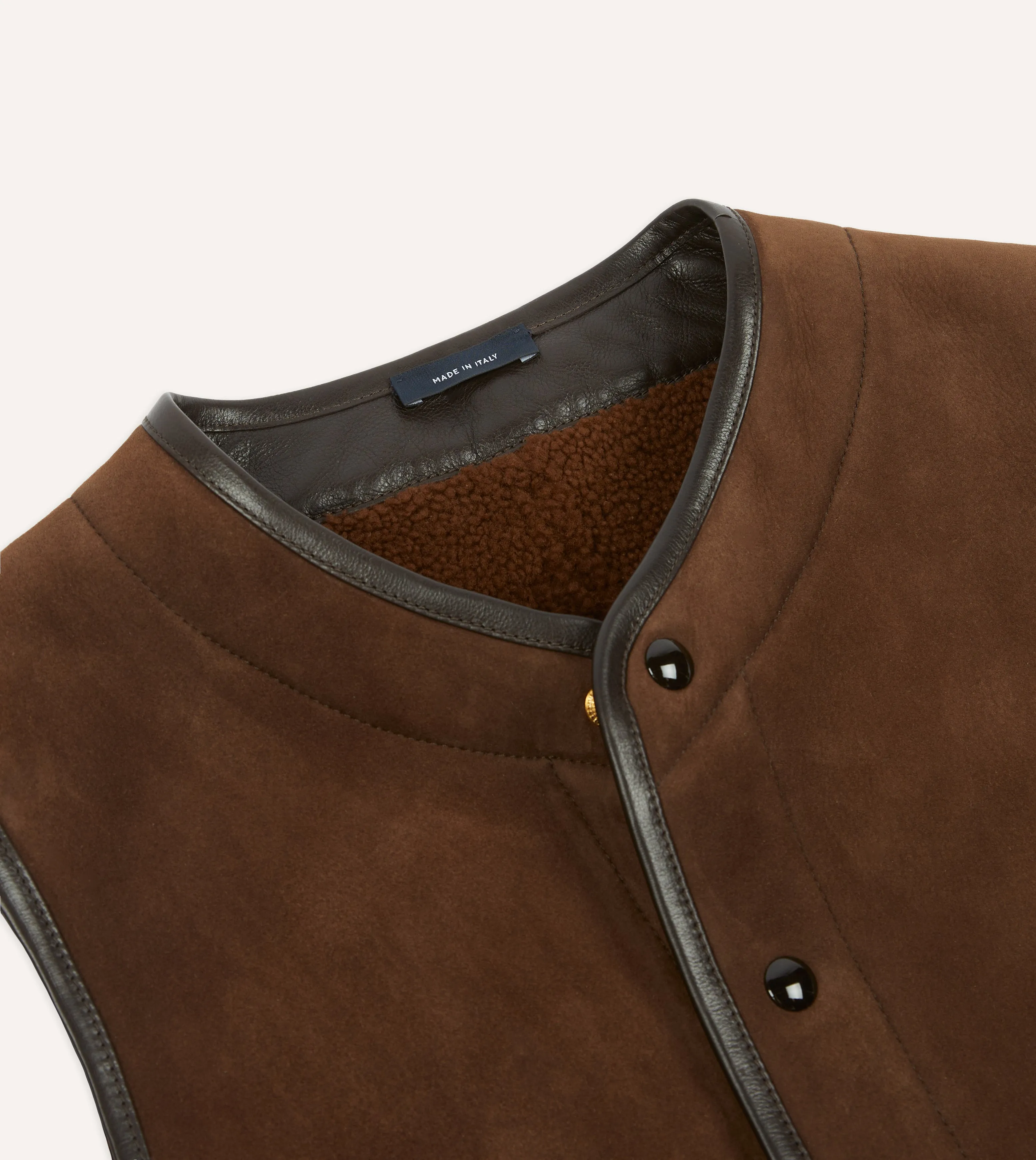 Brown Suede Shearling Vest