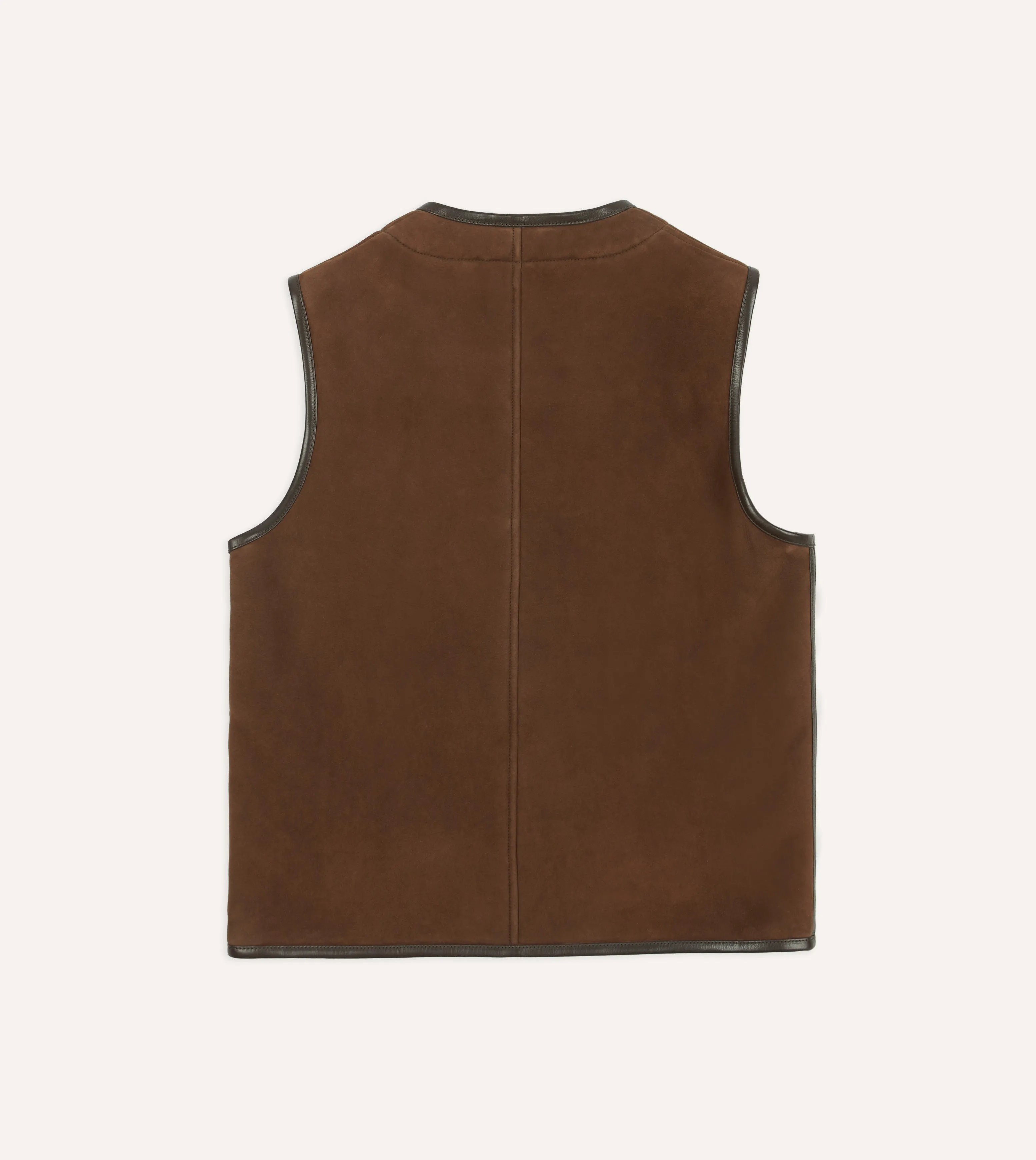 Brown Suede Shearling Vest