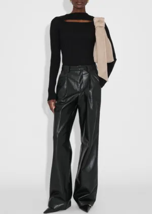 Carmen Pant - Recycled Leather , Black