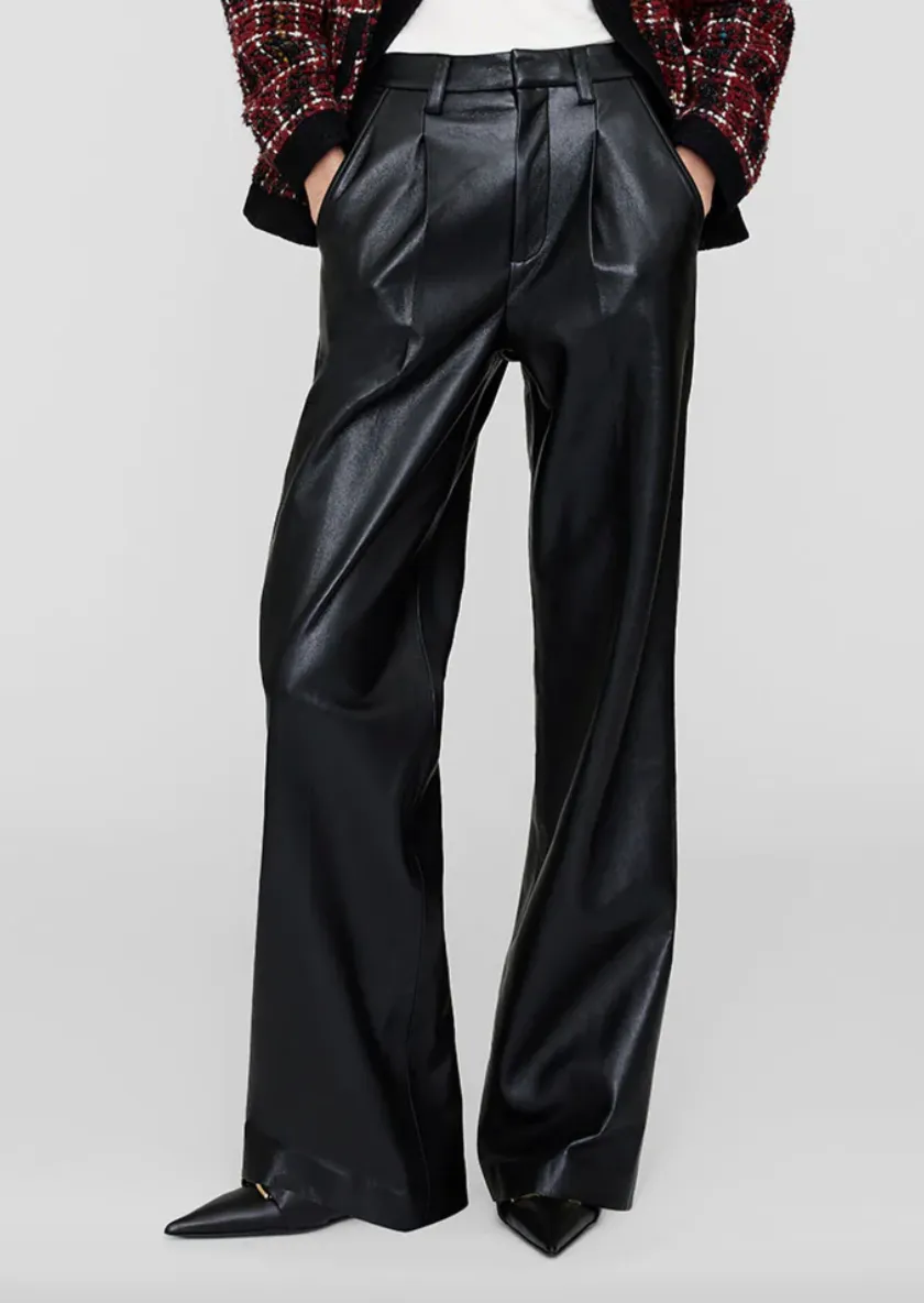 Carmen Pant - Recycled Leather , Black