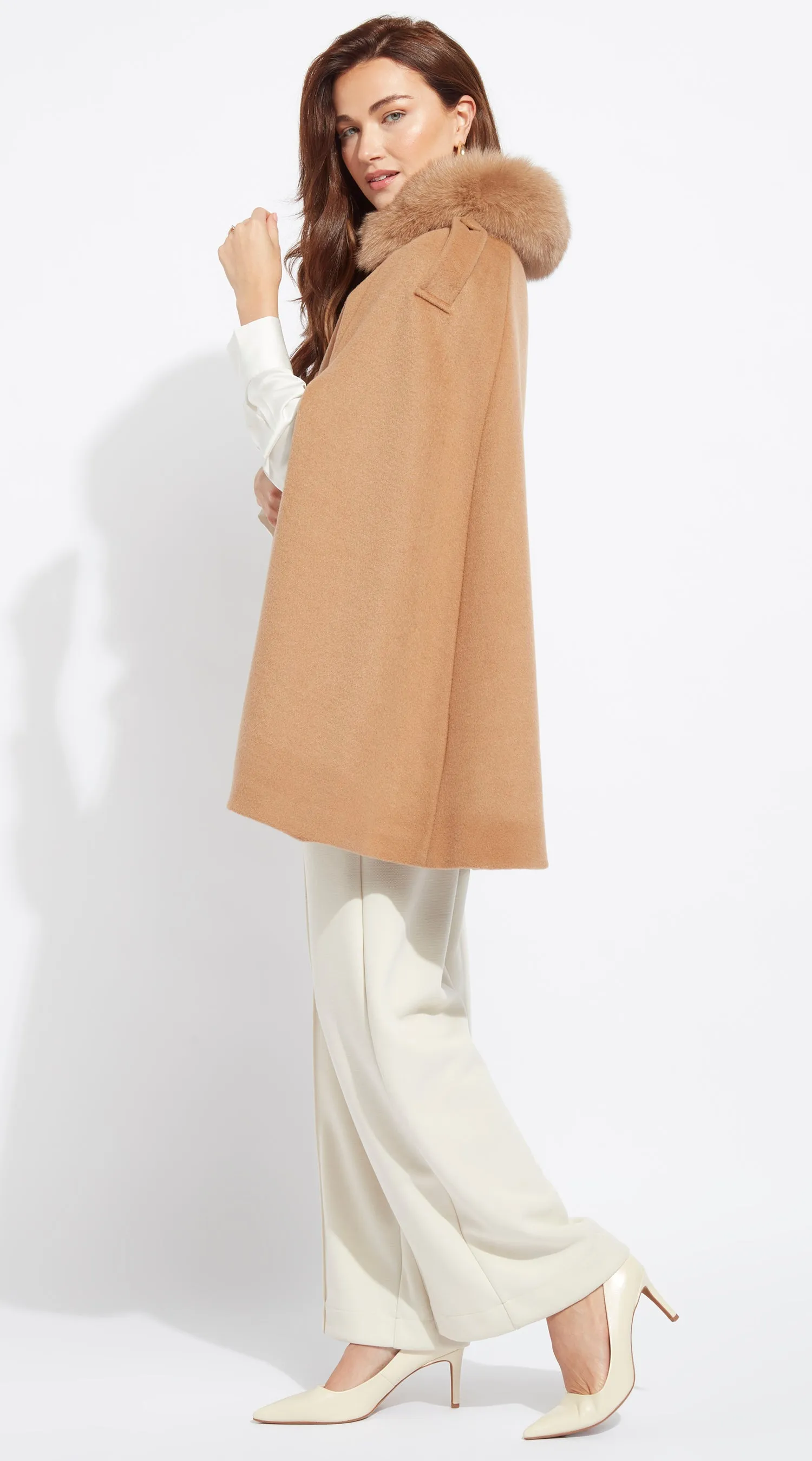 Cashmere Cape Coat - Camel