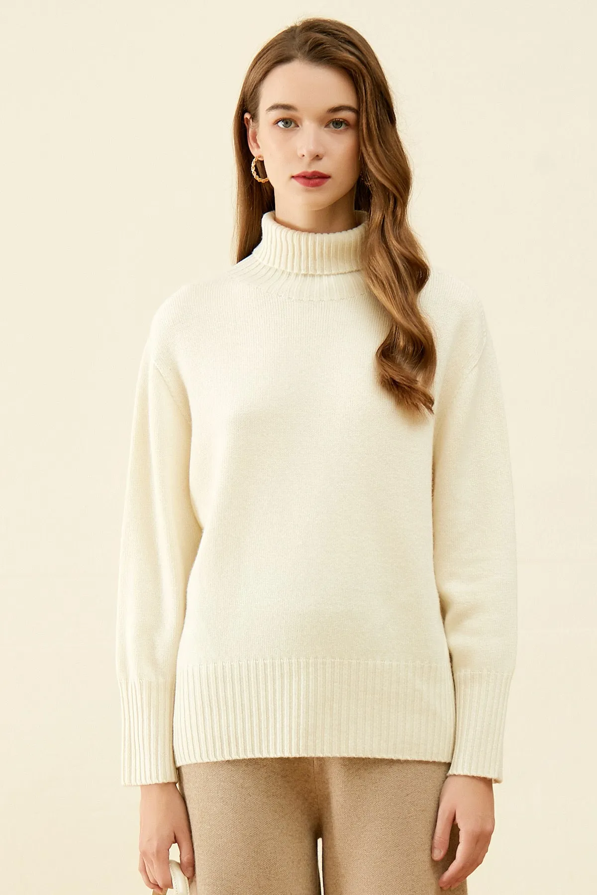 Chantae Turtleneck Merino Wool Sweater