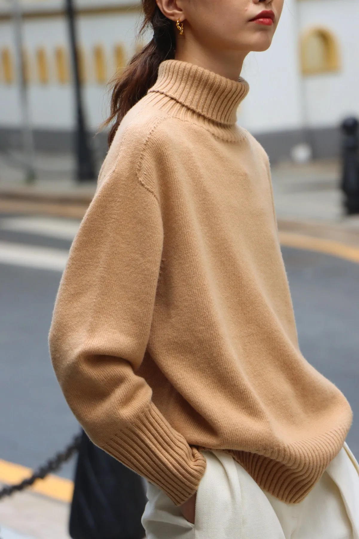 Chantae Turtleneck Merino Wool Sweater