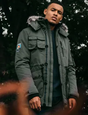 Drayton Utility Parka Coat in Green - Tokyo Laundry