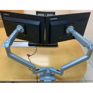 Dual LCD Monitor Desk Mount Stand Fully Adjustable fits 2 Two Screen up to 27" (PRE-OWNED)