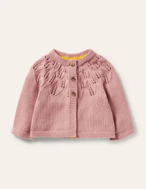 Everyday Textured Cardigan-Almond Pink