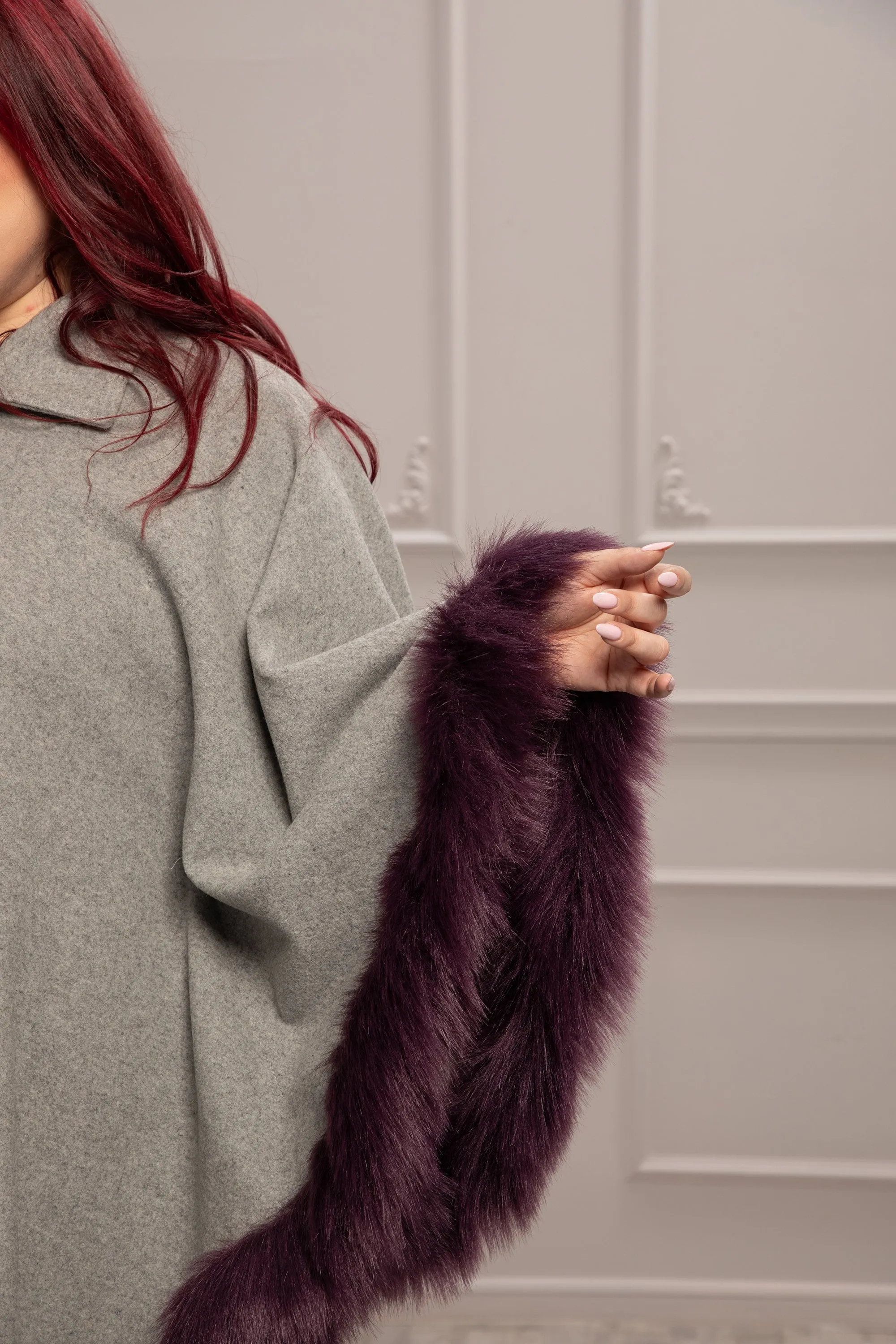 FAUX FUR CAPE COAT