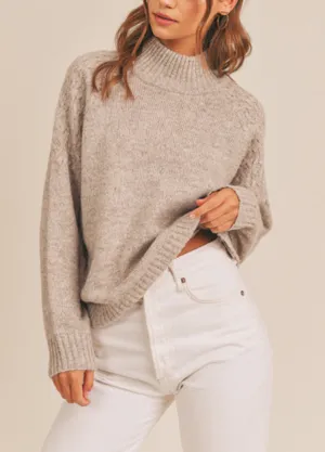 Fuzzy Mock Neck Sweater