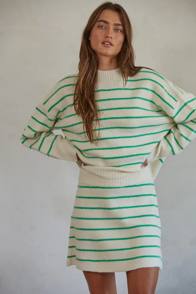 Geneva Green Striped Sweater