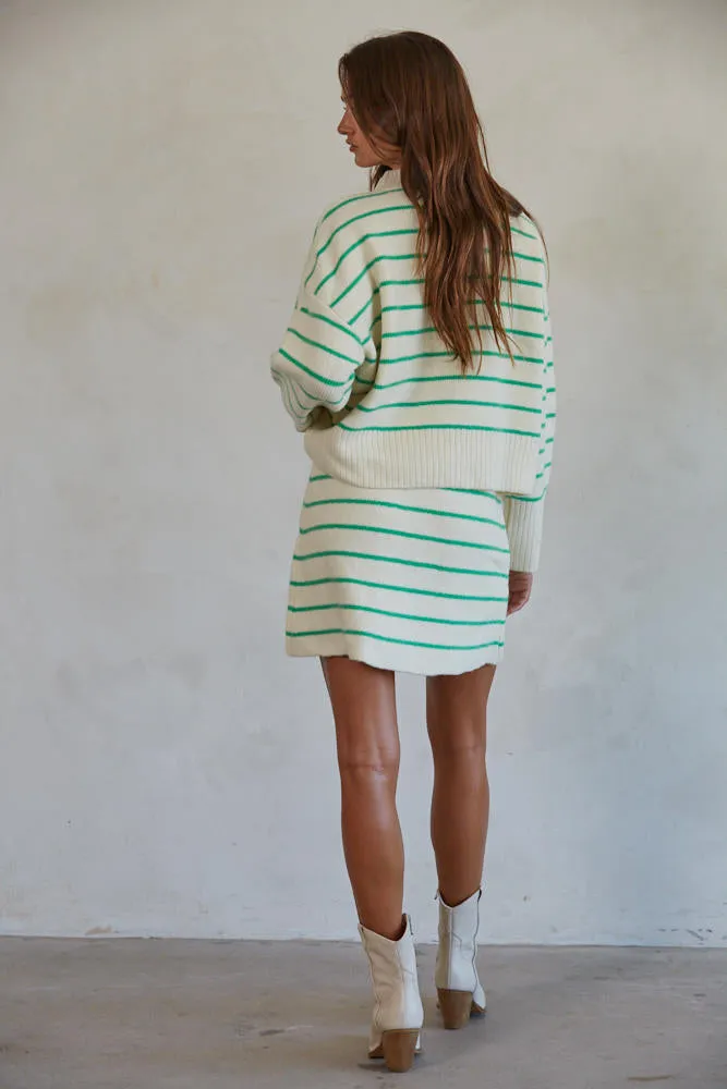 Geneva Green Striped Sweater