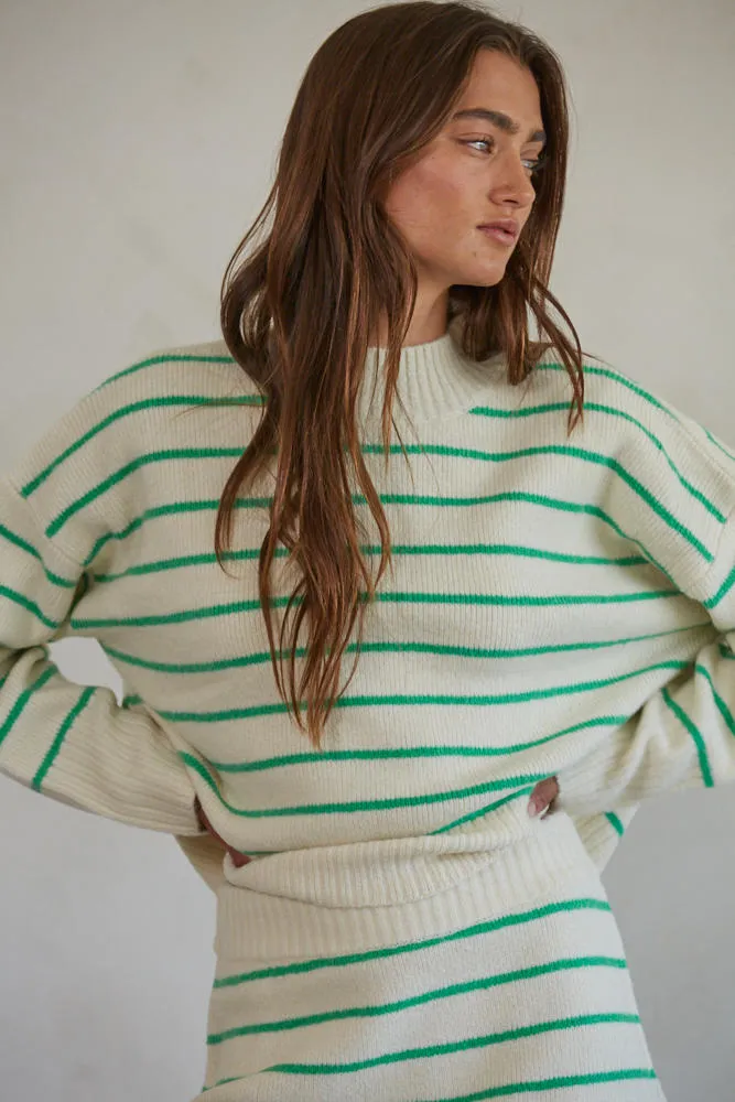 Geneva Green Striped Sweater