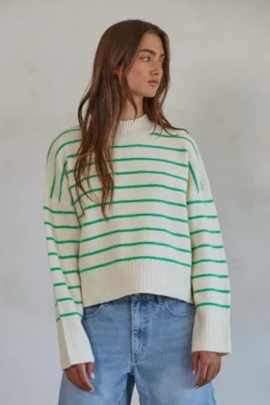 Geneva Green Striped Sweater