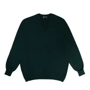 Holly Green Chatsworth 2ply V-Neck Cashmere Sweater