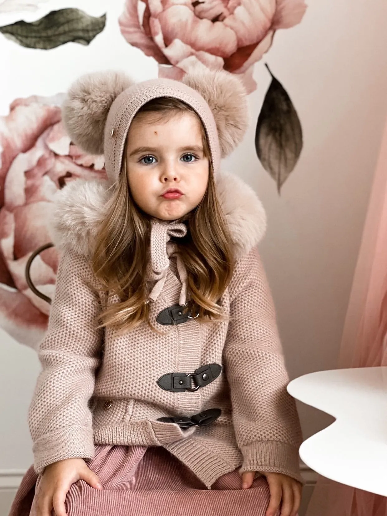 Honeycomb Dusty Pink Cashmere Pram Coat