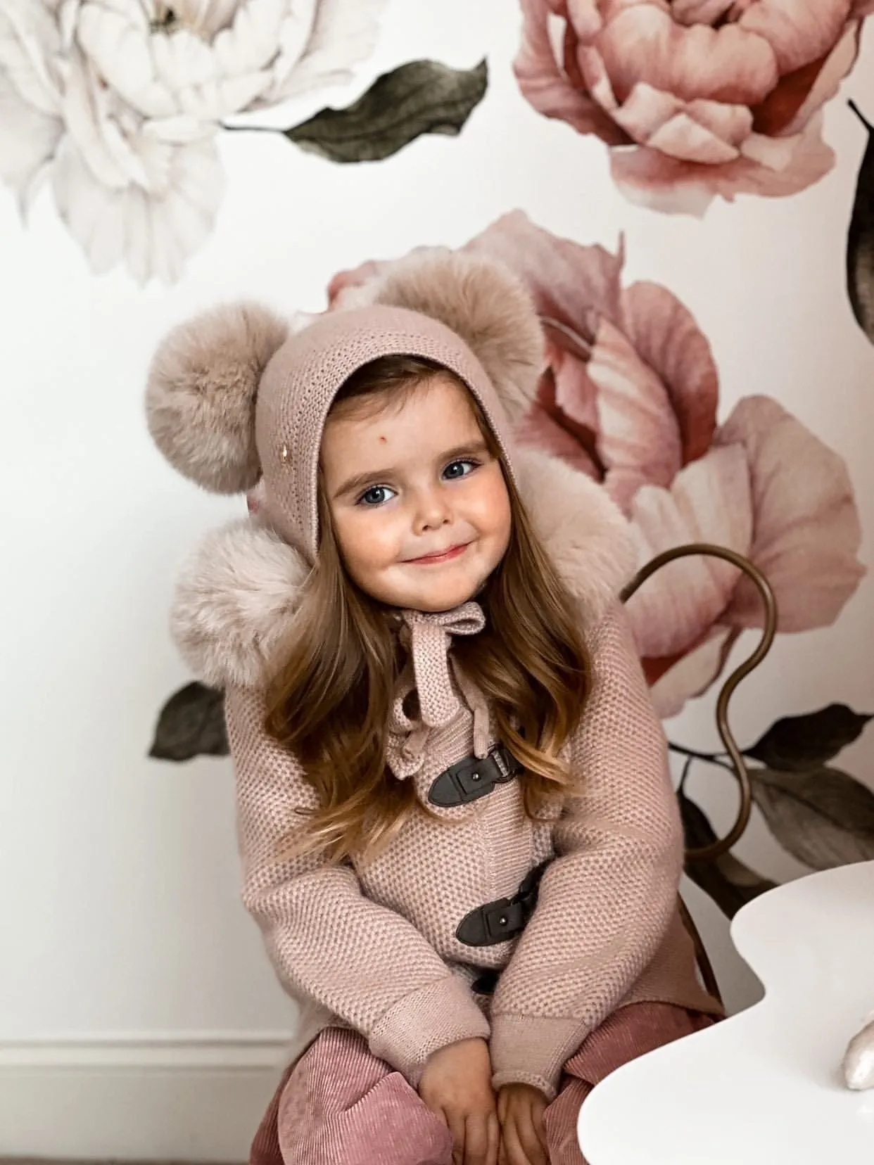 Honeycomb Dusty Pink Cashmere Pram Coat