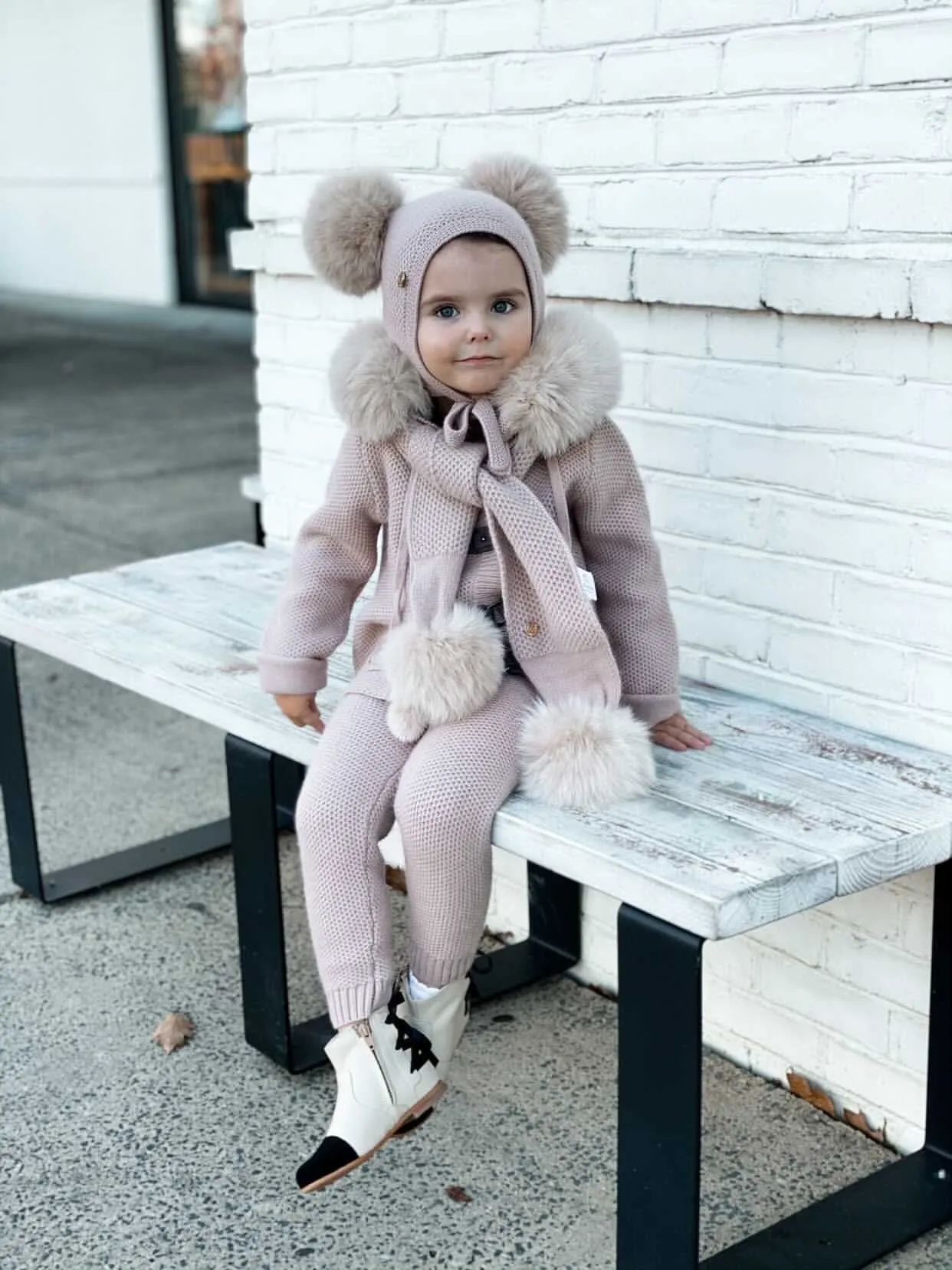 Honeycomb Dusty Pink Cashmere Pram Coat