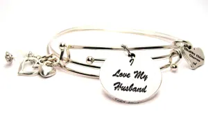 I Love My Husband Expandable Bangle Bracelet Set