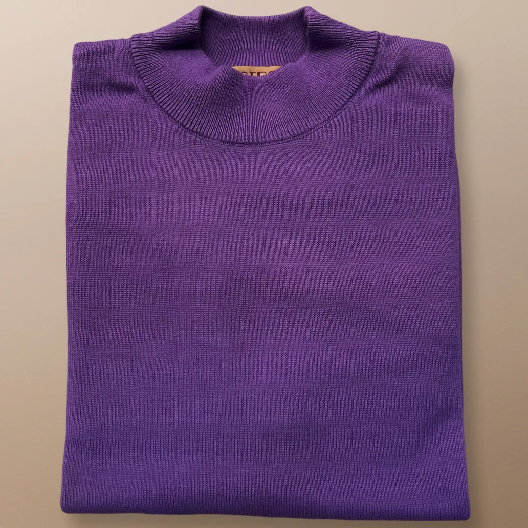 Inserch Cotton Blend Mock Neck Sweater Amethyst 4308-00180