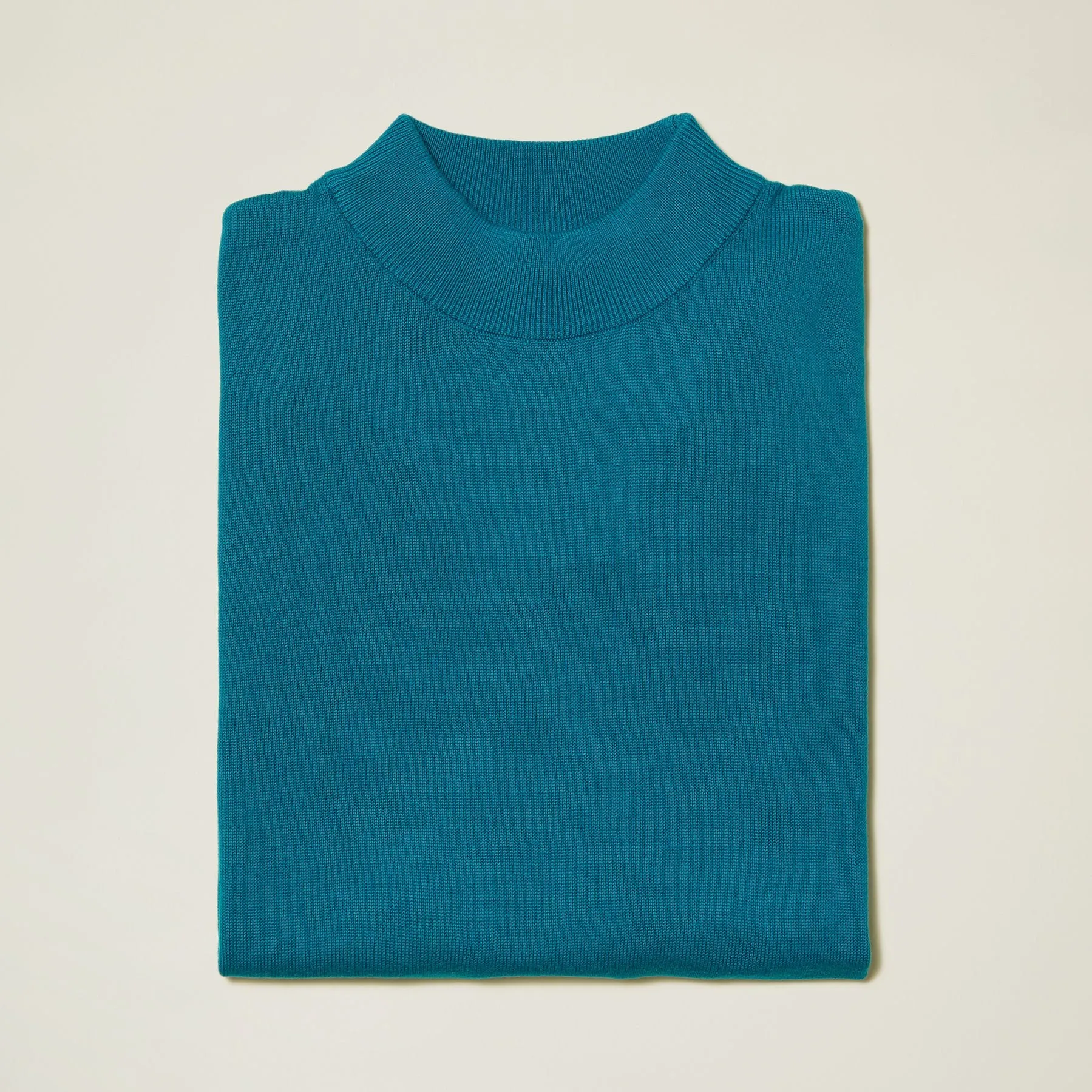 Inserch Cotton Blend Mock Neck Sweater Ocean Blue 4308-00132