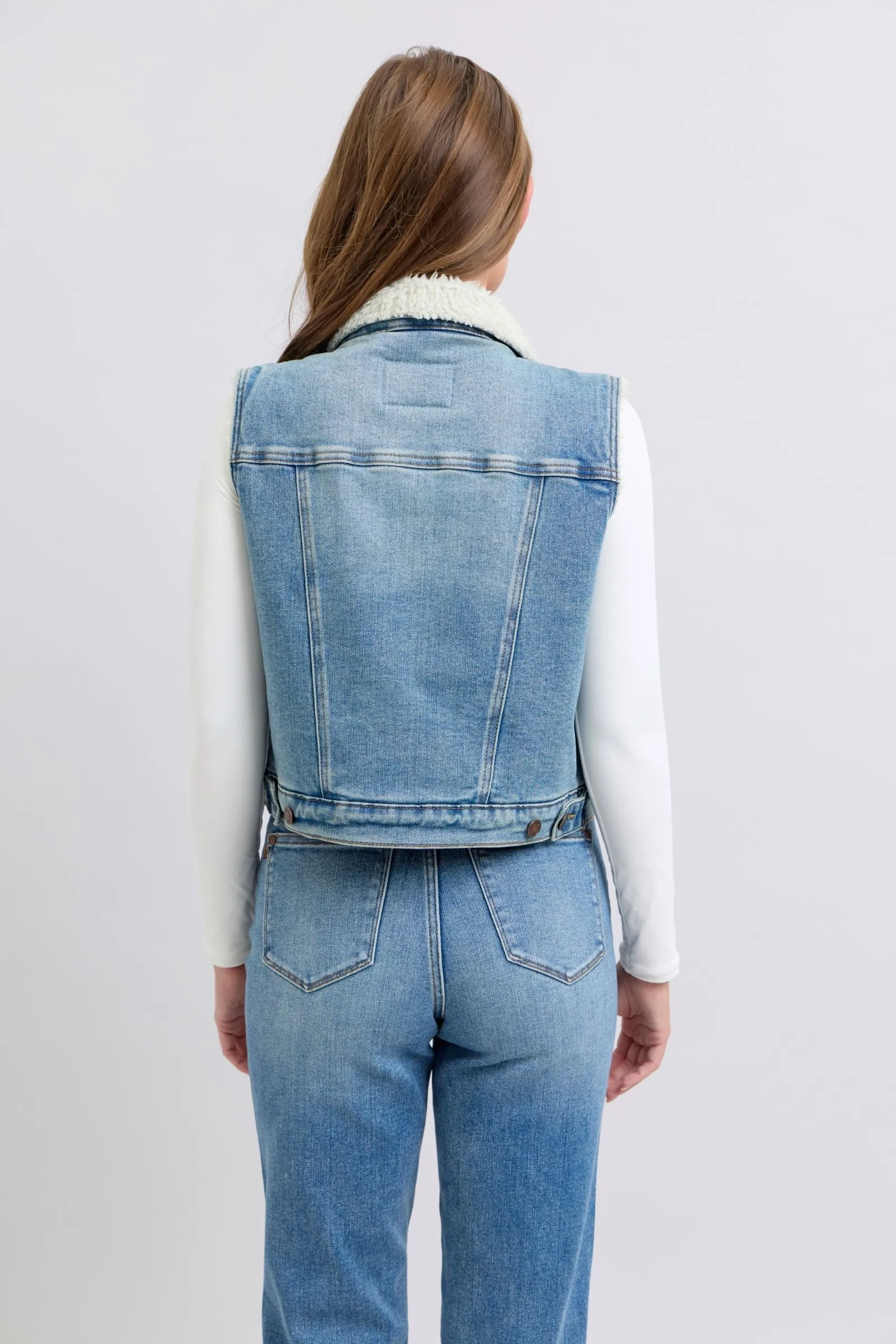 Judy Blue Shearling Lined Denim Vest