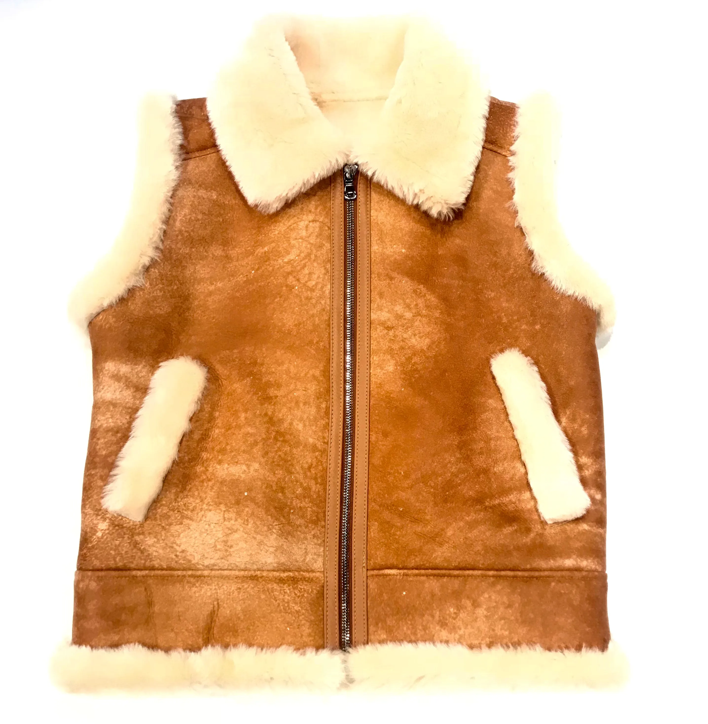 Kashani Men's Cognac Shearling Vest