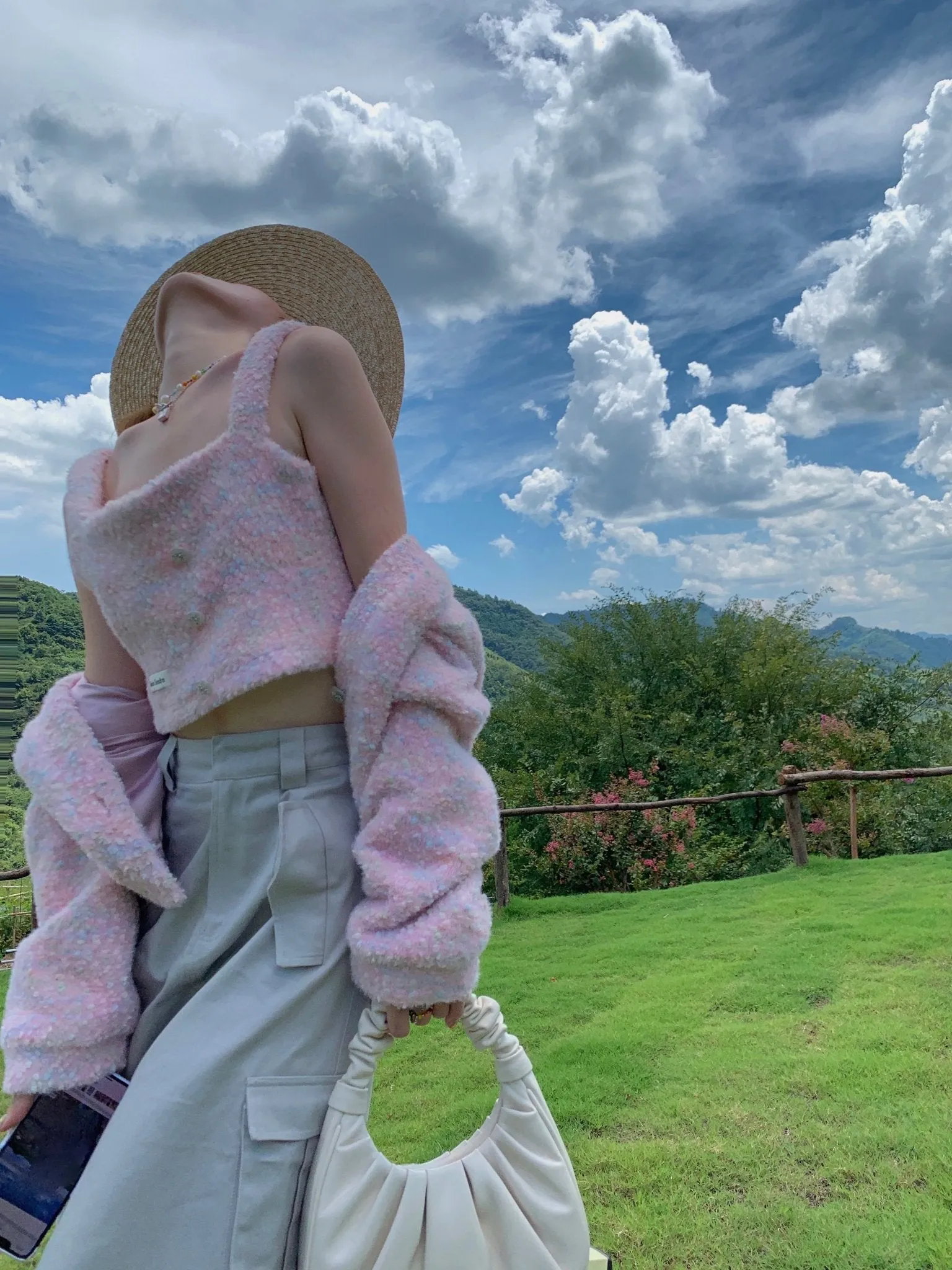 Knitted Cardigan Set in Pink