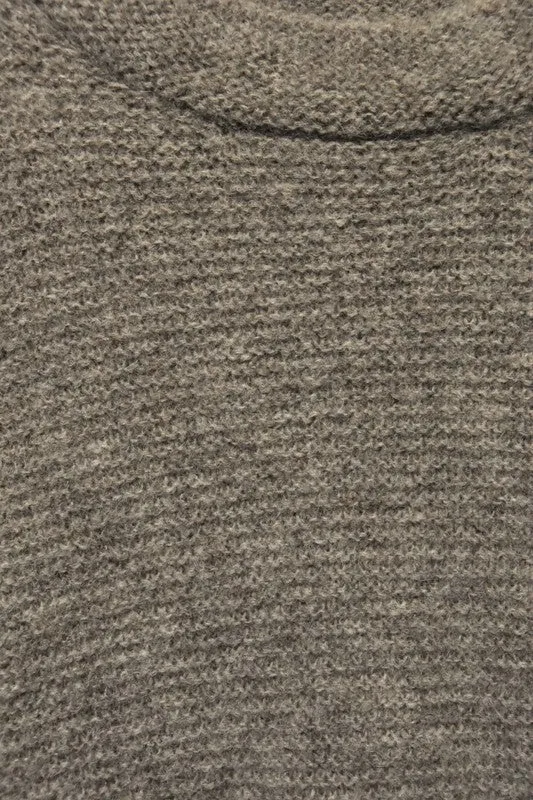 Links Stitch Mock Neck Sweater - Smoke - Fisherman Out of Ireland