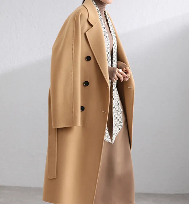 Long Women Coat,Winter Wool Coat handmade Wool Coat/0553