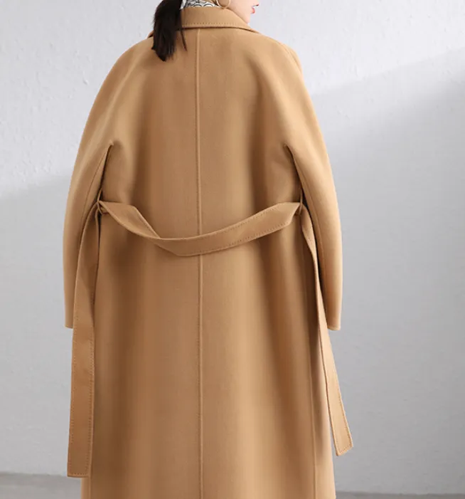 Long Women Coat,Winter Wool Coat handmade Wool Coat/0553