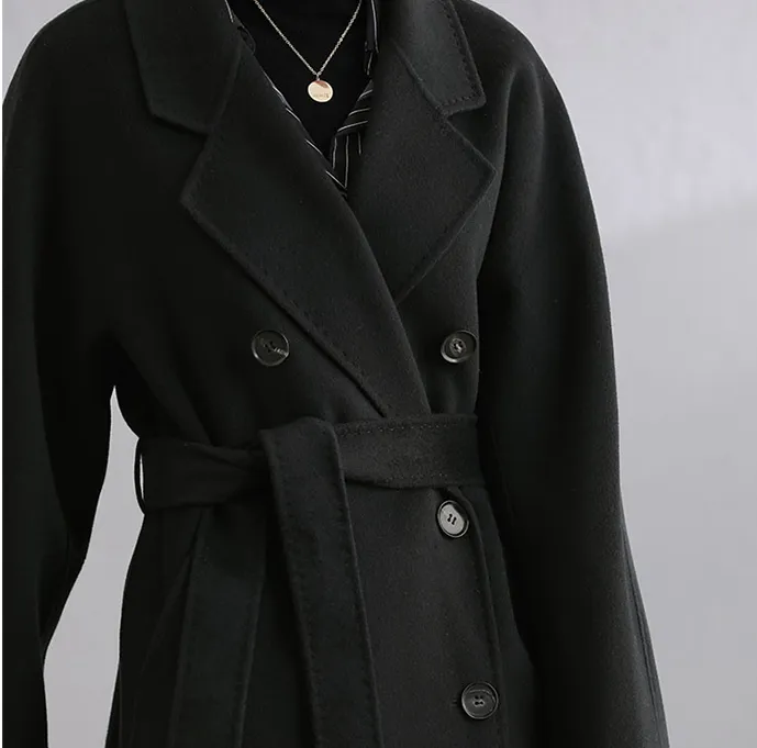 Long Women Coat,Winter Wool Coat handmade Wool Coat/0553