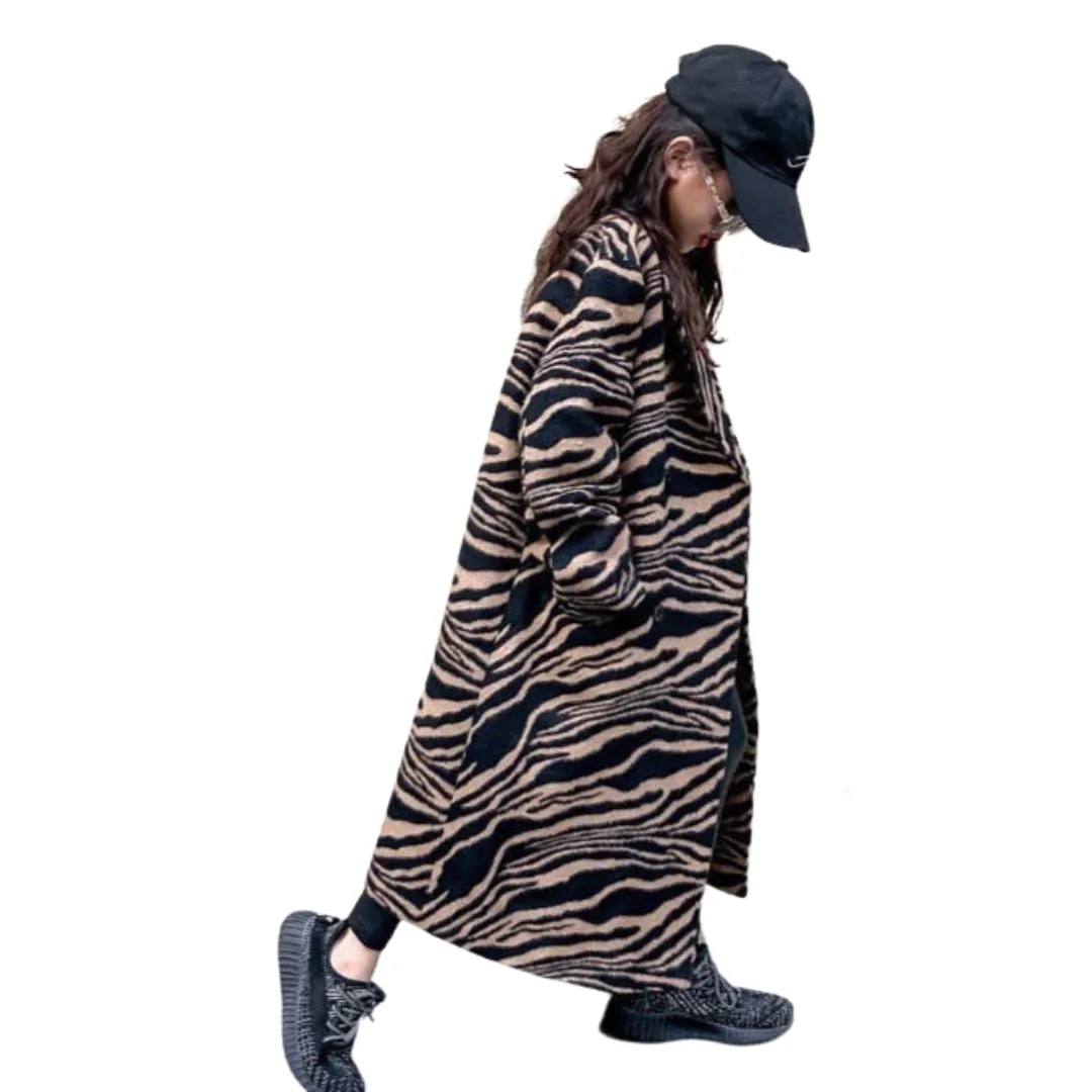 Long Zebra Print Coat