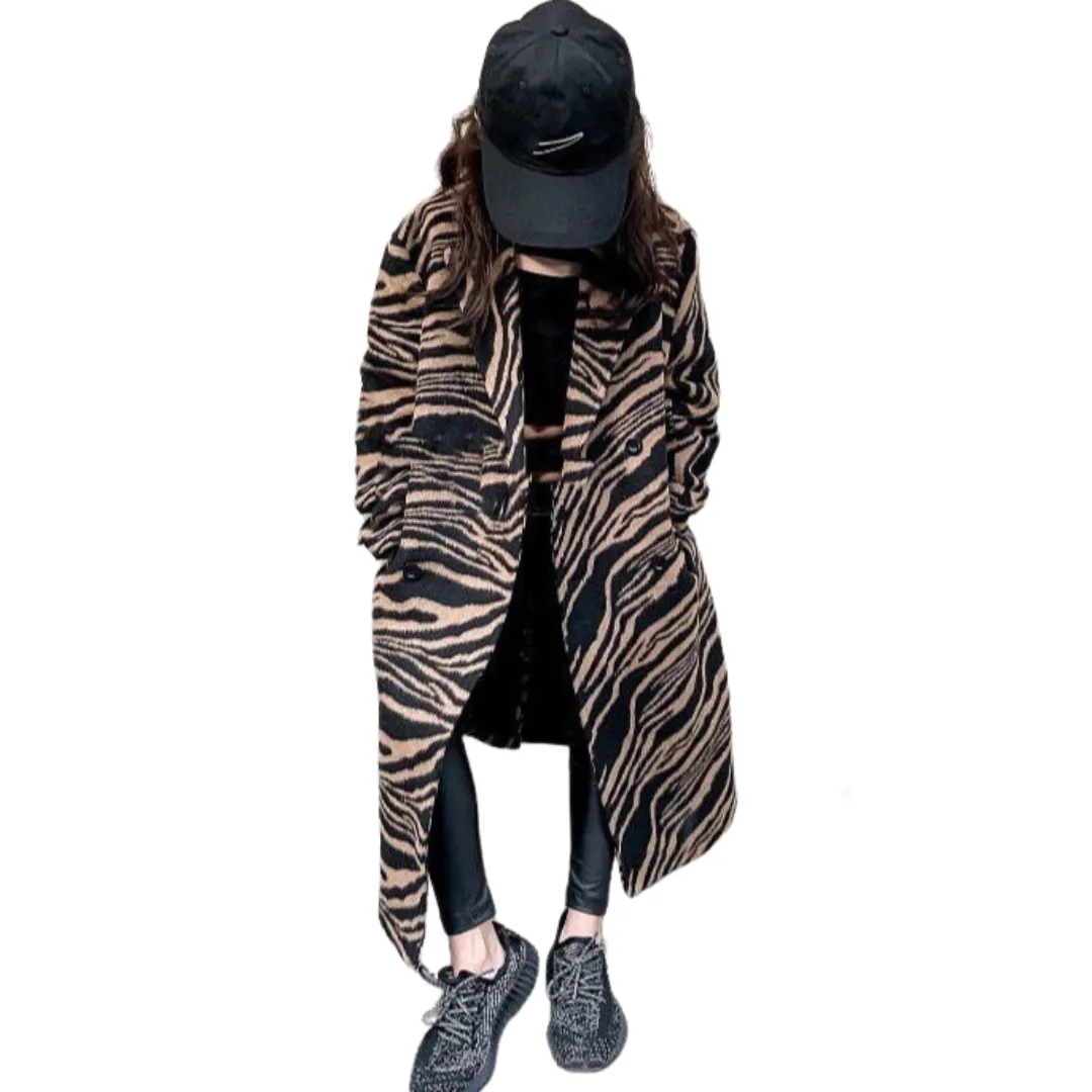 Long Zebra Print Coat