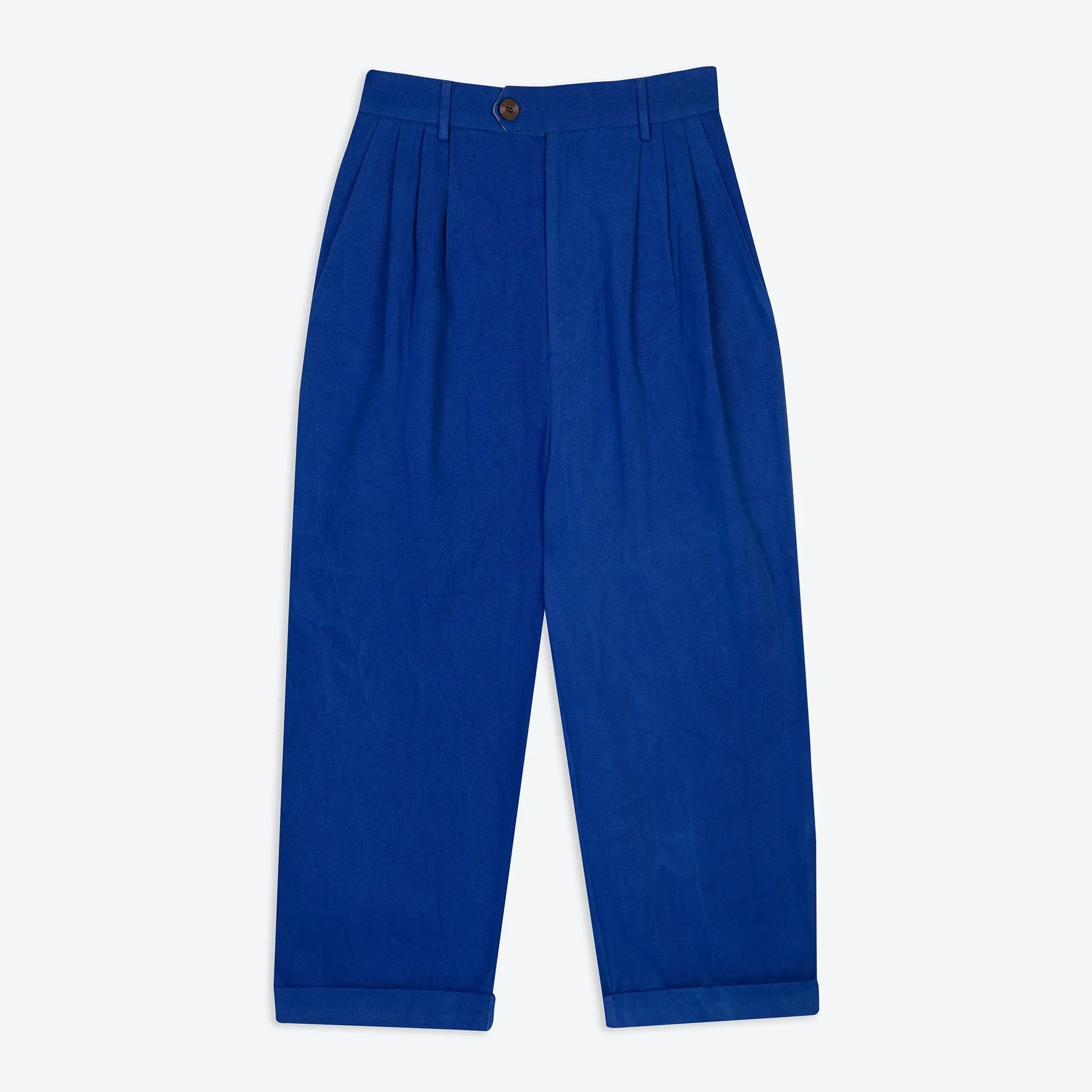 Lowie Drill Cobalt Pleat Front Trouser