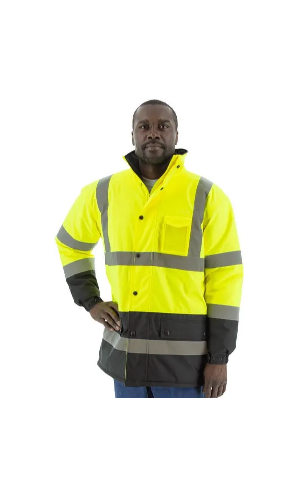 Majestic 75-1303 Hi-Vis  Waterproof Parka Quilted Lining ANSI 3 R