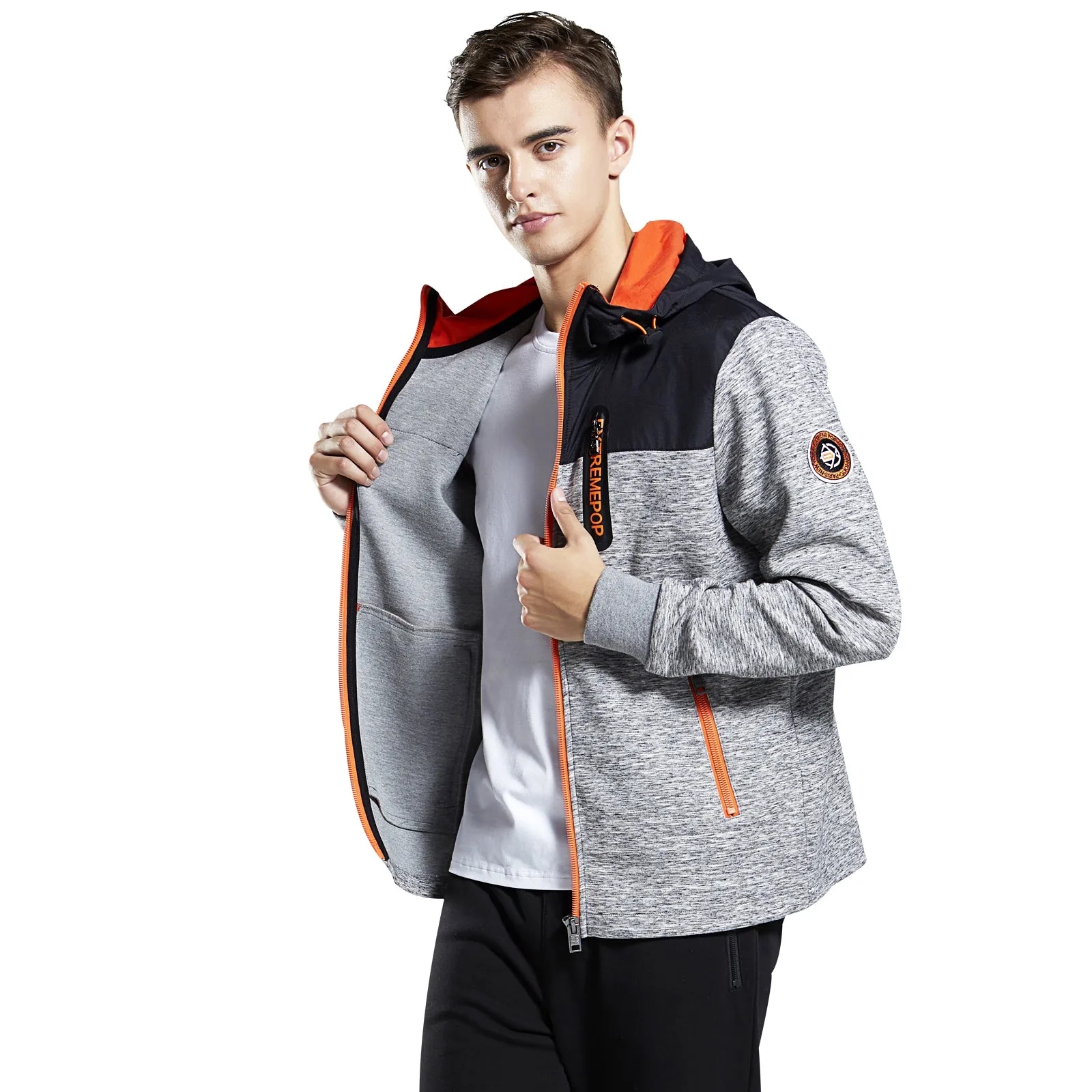 Men's Hoodie Sweatshirt jacket Heather Scuba