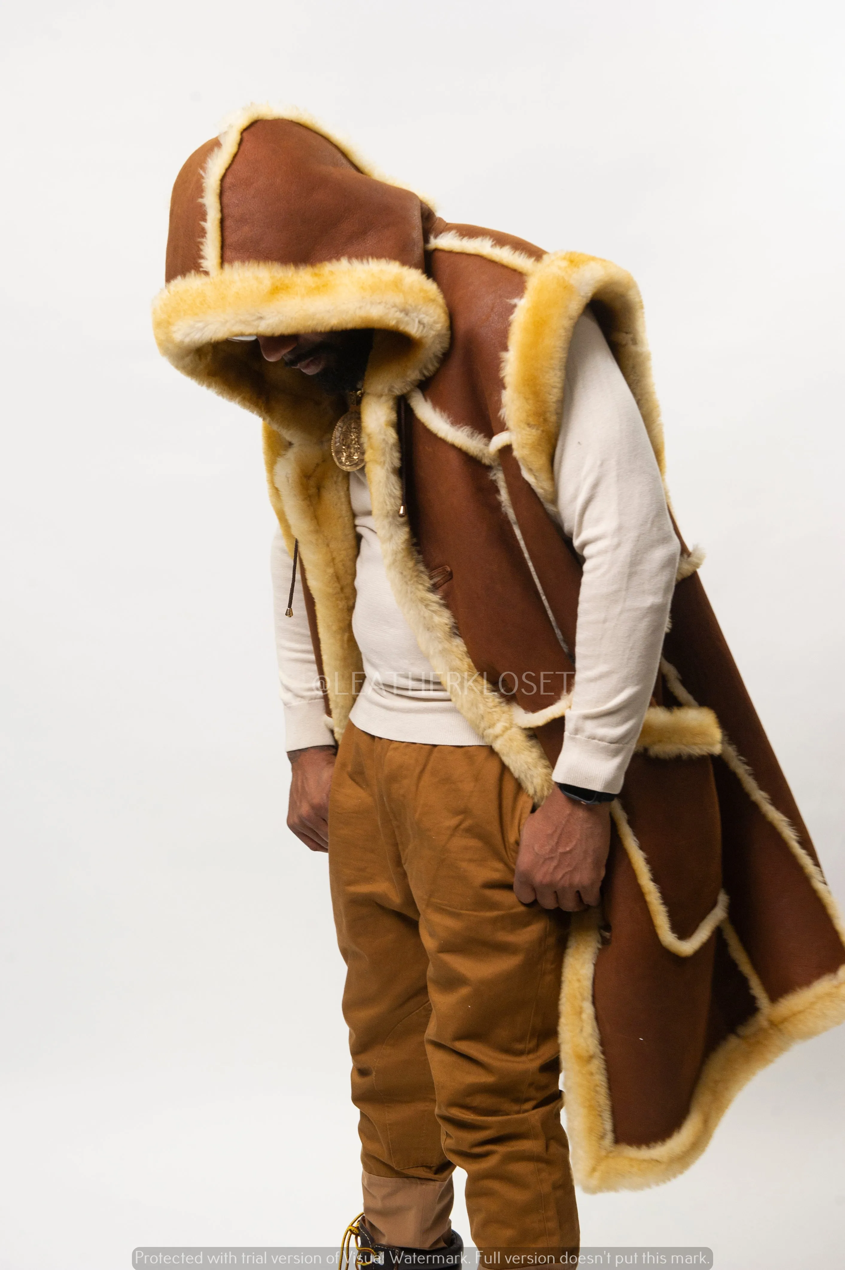 Men's Long Shearling Vest