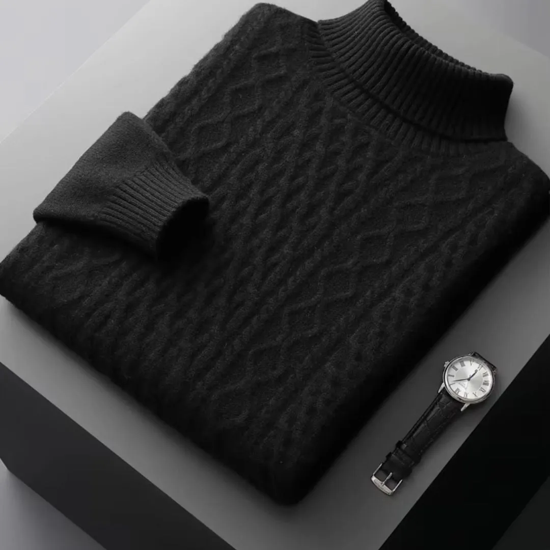 Men's Pure Wool Cashmere Turtleneck Sweater