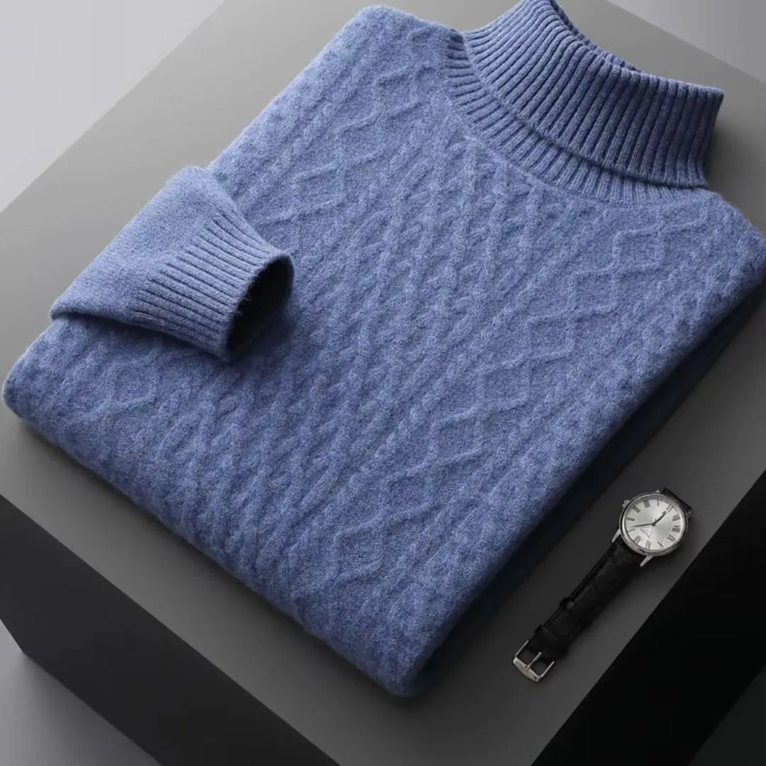 Men's Pure Wool Cashmere Turtleneck Sweater