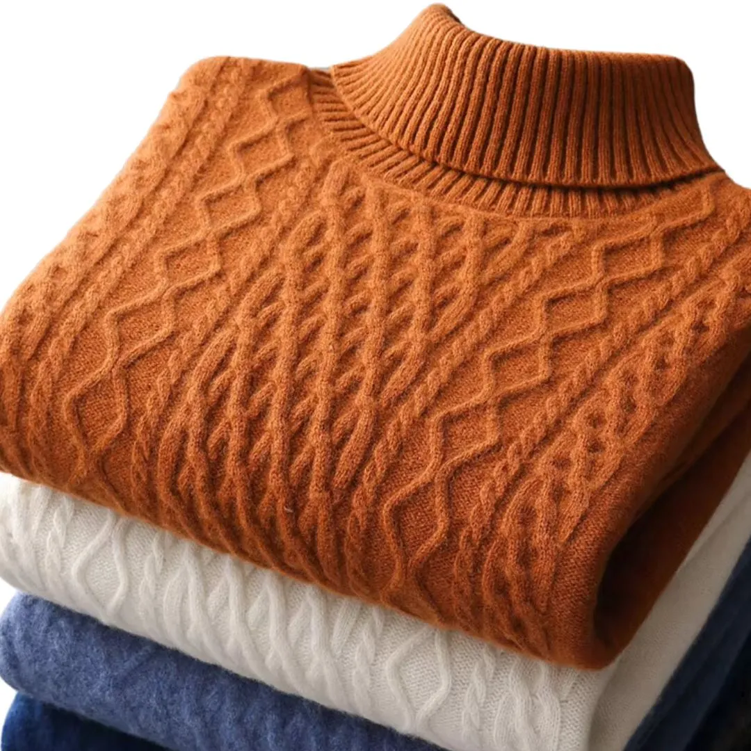 Men's Pure Wool Cashmere Turtleneck Sweater