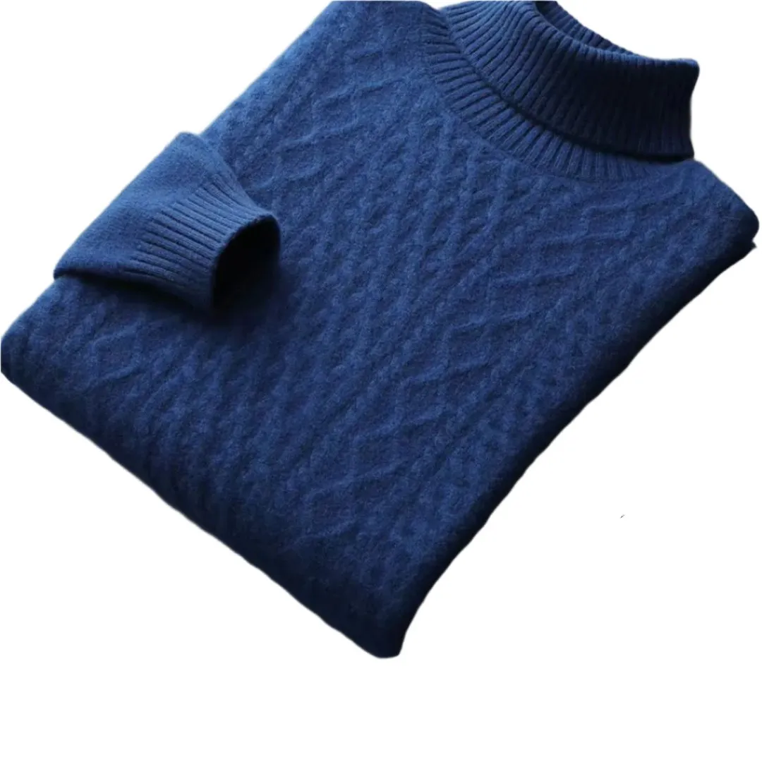 Men's Pure Wool Cashmere Turtleneck Sweater