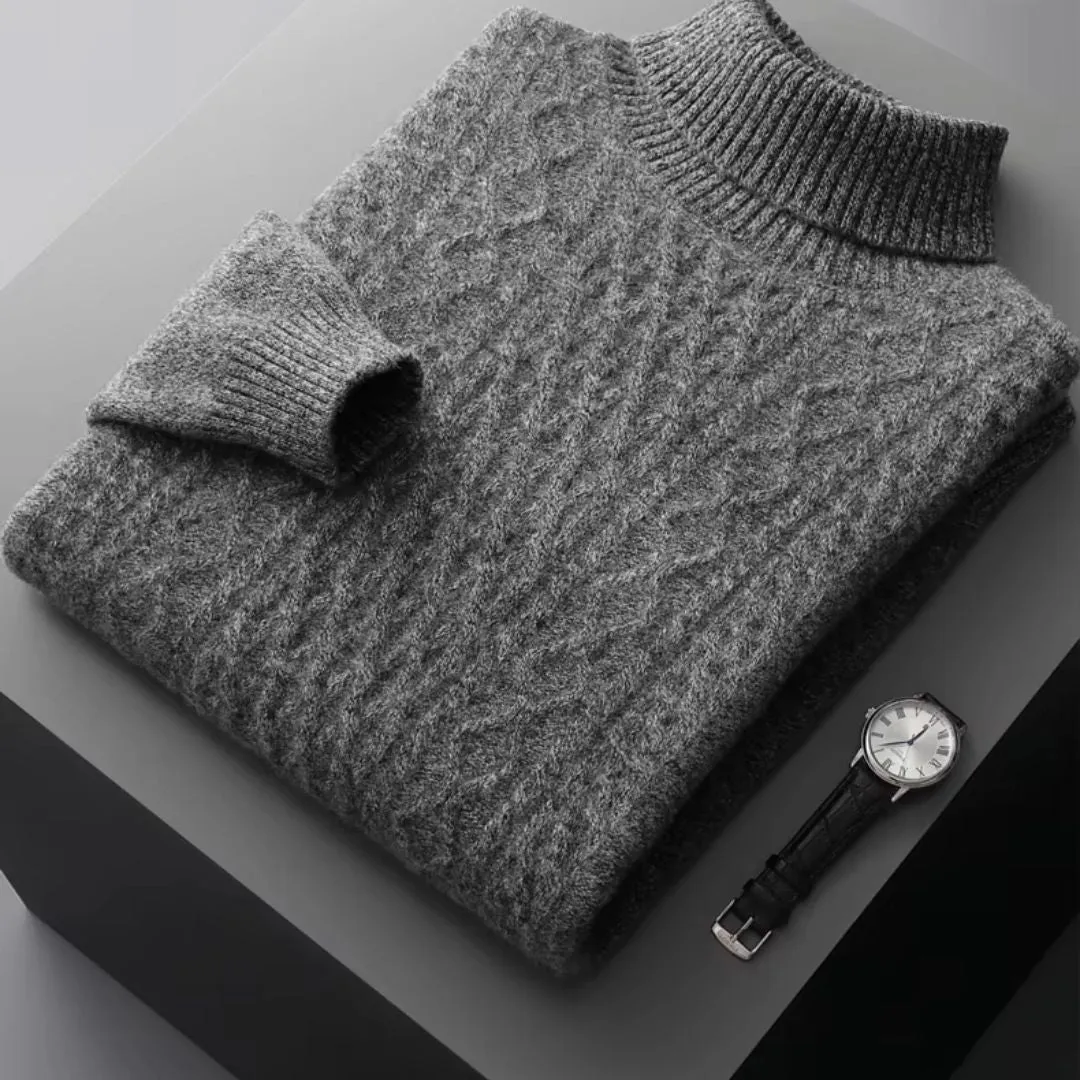 Men's Pure Wool Cashmere Turtleneck Sweater