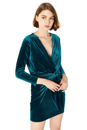 MISA - Ophelie Velvet Dress in Teal