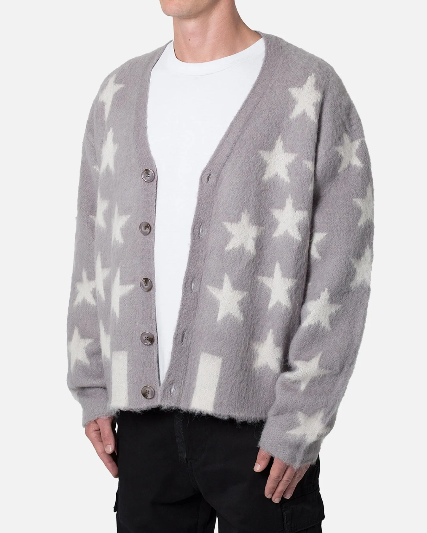 MNML Mohair Cardigan Sweater Grey